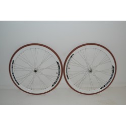 Ruote o cerchi fixed single speed scatto fisso panna marrone  personalizzabile